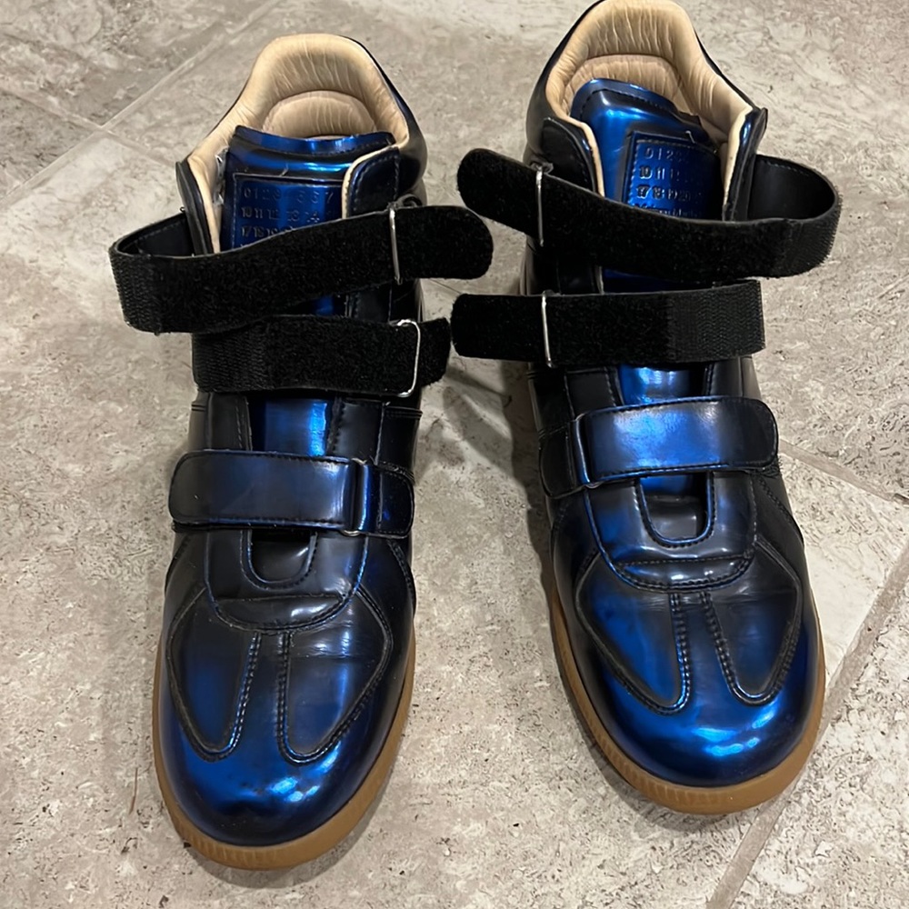 Maison Martin Margiela metallic blue chukkas